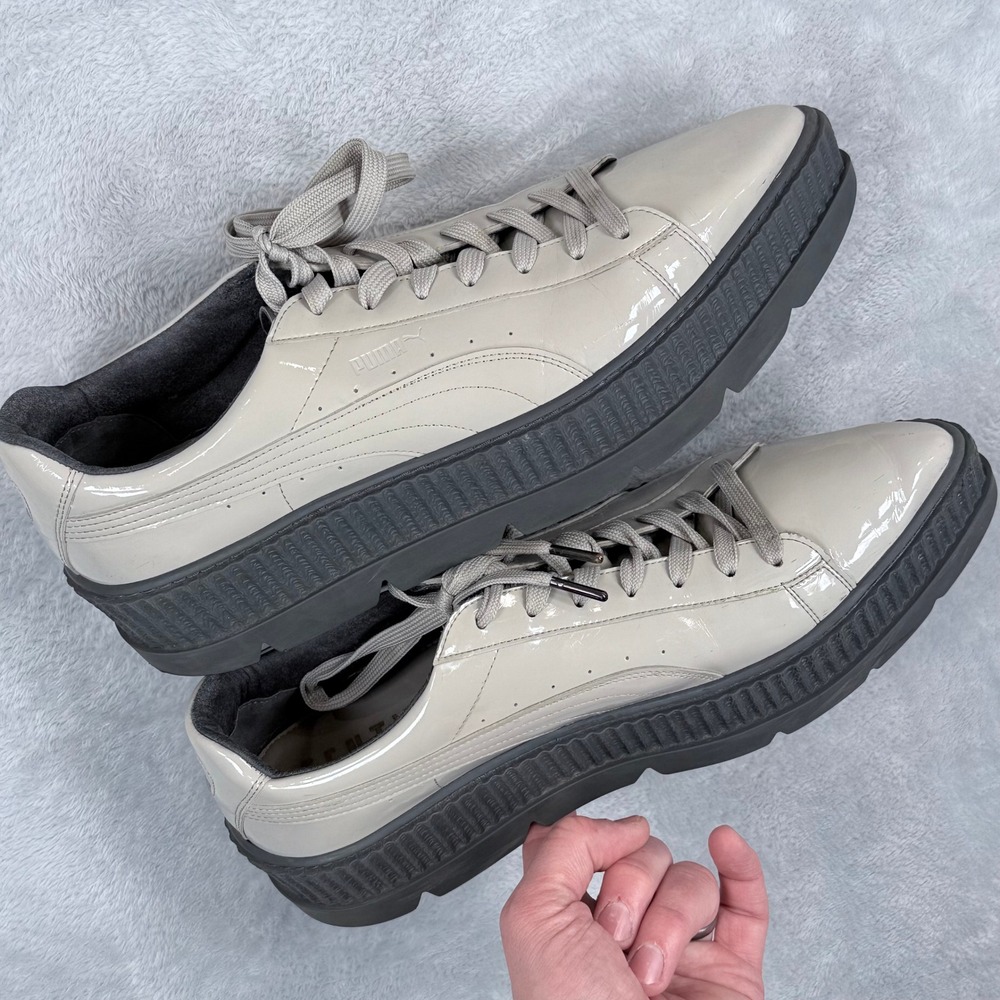 Puma Glossy Beige and Black Platform Sneakers - Picture 10 of 11